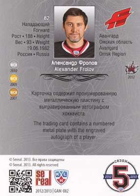 Alexander Frolov Baksida