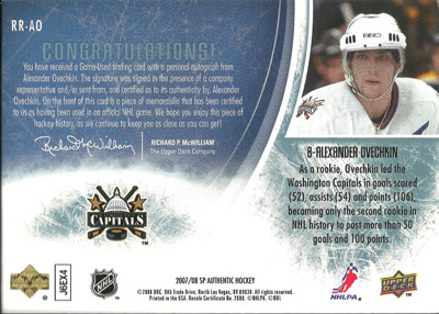 Alexander Ovechkin Baksida