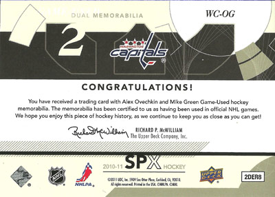 Alexander Ovechkin, Mike Green Baksida