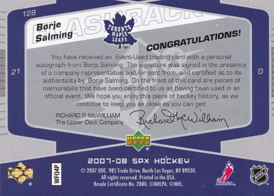 Börje Salming Baksida