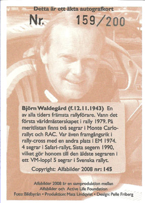 Björn Waldegård Baksida