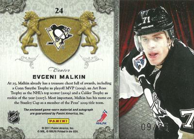 Evgeni Malkin Baksida