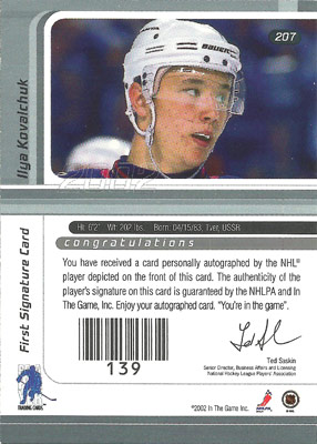 Ilya Kovalchuk Baksida