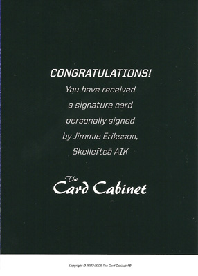 Jimmie Ericsson Baksida