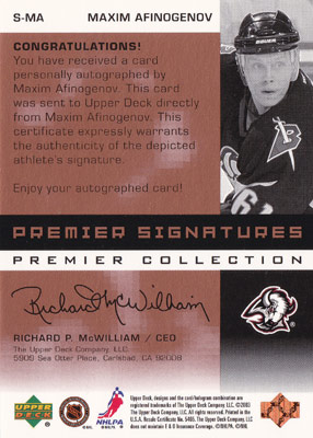 Maxim Afinogenov Baksida