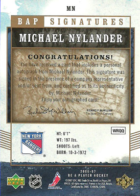 Michael Nylander Baksida