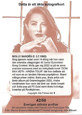 Molly Sandén Baksida