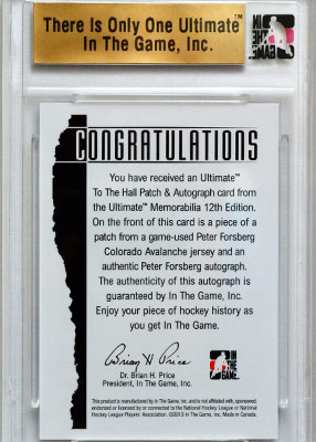 Peter Forsberg Baksida