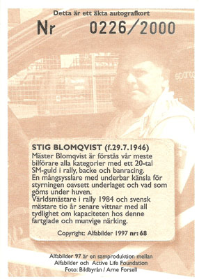 Stig Blomqvist Baksida
