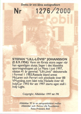 Stefan Johansson Baksida