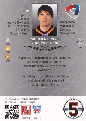 Vasily Koshechkin Baksida